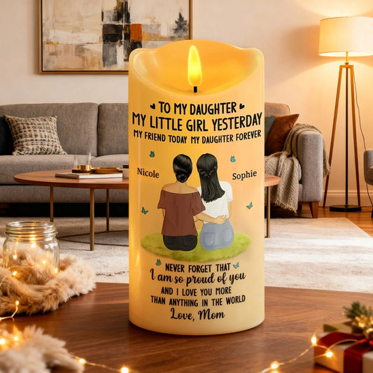 Personalized LED Candle for Daughter - Sentimental Gift with Custom Names Lamp MagicInPrints