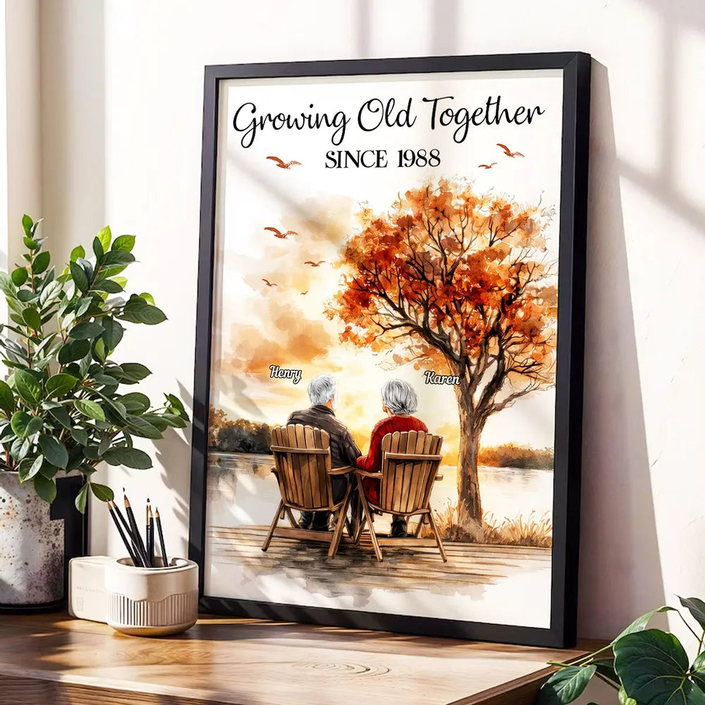 Personalized Canvas Art for Couples - Growing Old Together Since 1988 Poster or Canvas MagicInPrints