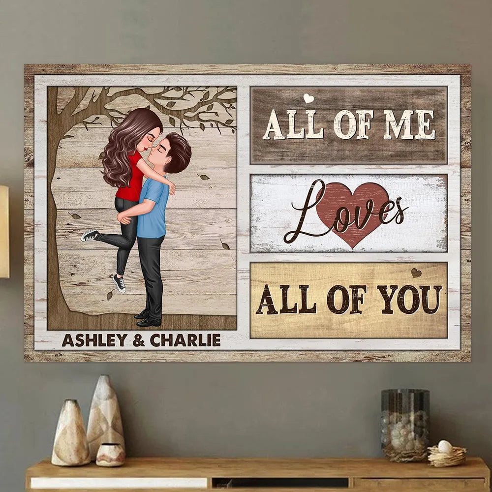 Personalized Romantic Canvas Print for Couples with Custom Names - Anniversary or Wedding Gift Other MagicInPrints