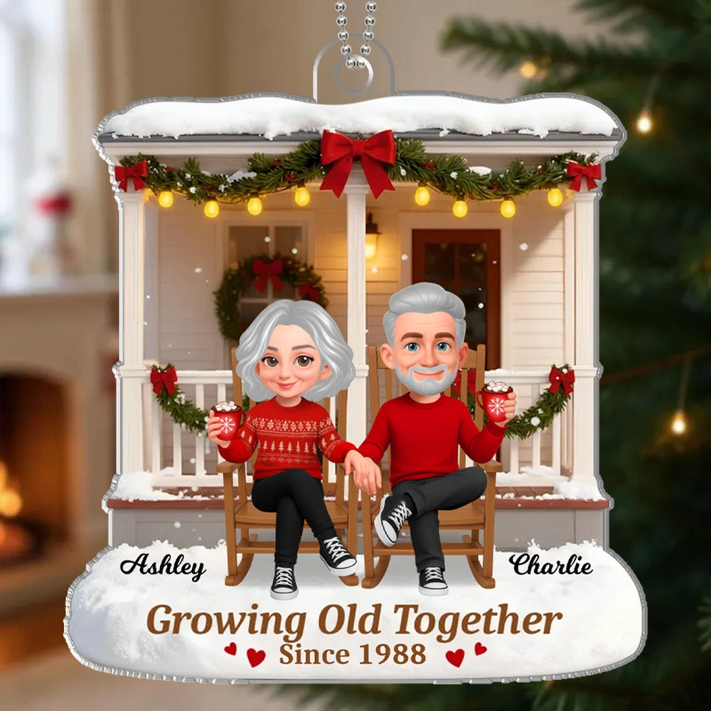 Personalized Couple Christmas Ornament - Growing Old Together Since 1988 Ornament MagicInPrints