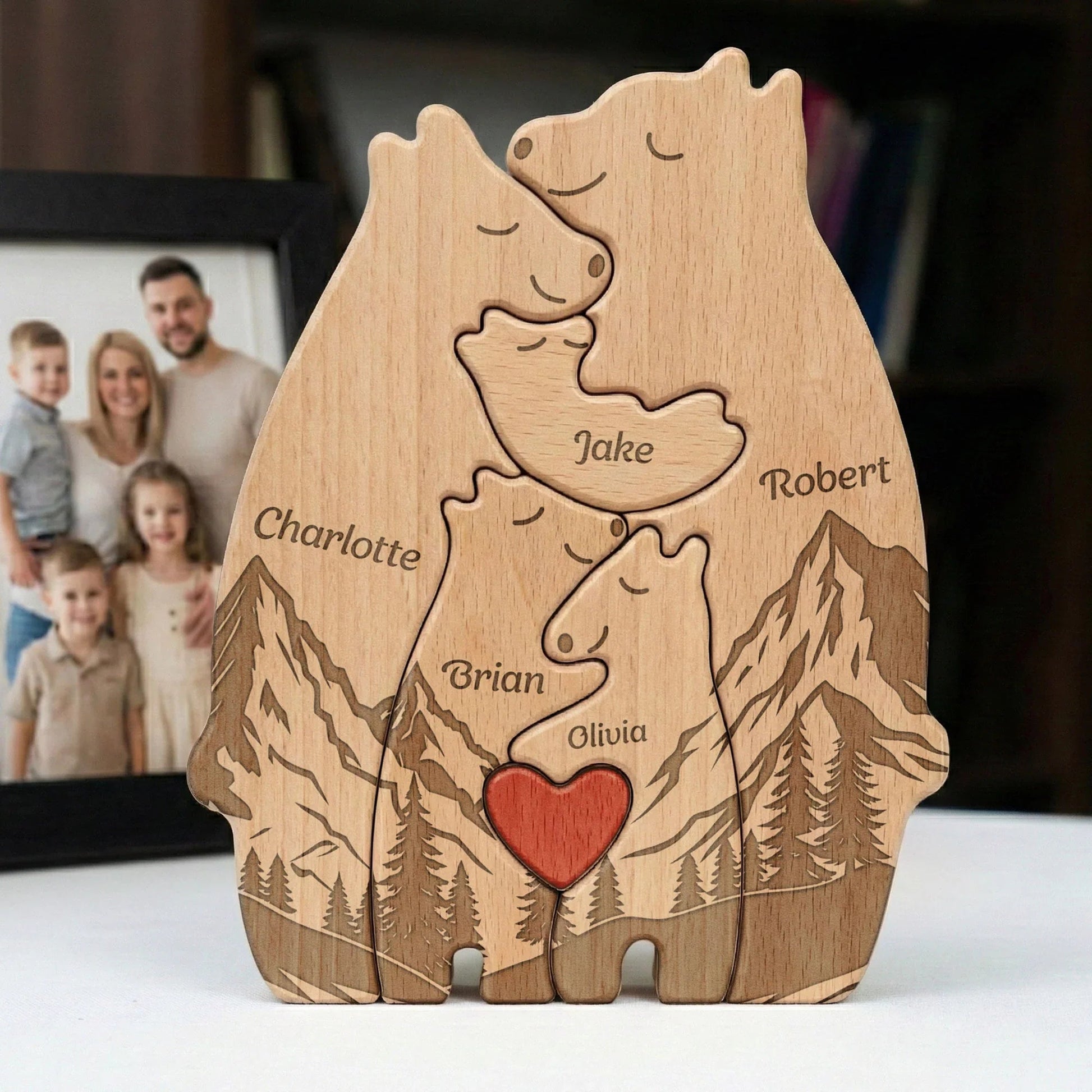 Personalized Wooden Bear Family Puzzle for Home Decor - Sentimental Gift Plaque MagicInPrints