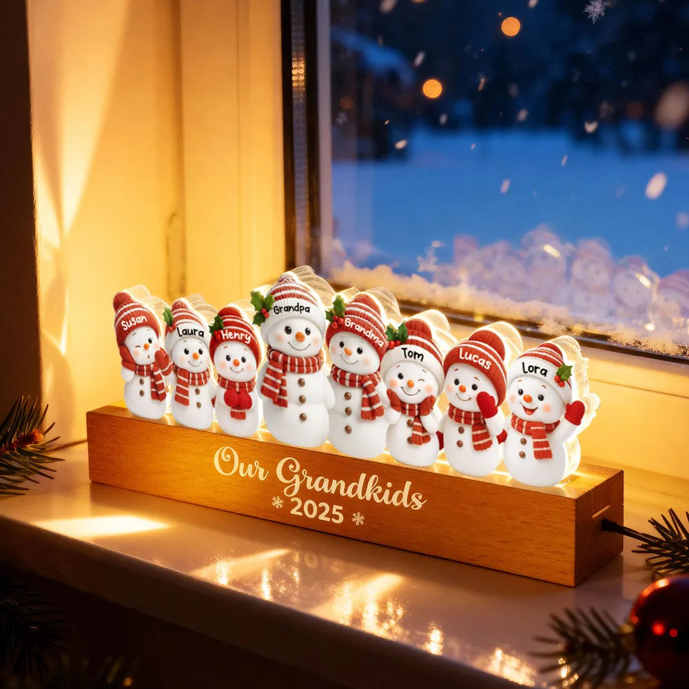 Personalized Snowman Family Christmas Decoration for Grandparents - Holiday Keepsake 2025 Plaque MagicInPrints