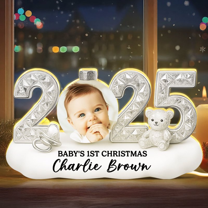 Personalized Baby's 1st Christmas Ornament 2025 - Custom Name Photo Gift Plaque MagicInPrints