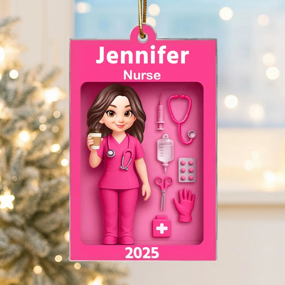 Personalized Nurse Ornament for Healthcare Professionals - 2025 Holiday Gift Ornament MagicInPrints