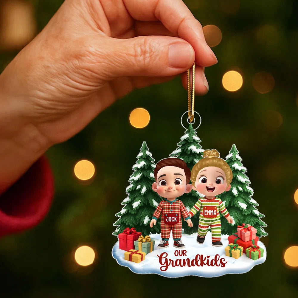 Personalized Christmas Ornament for Grandkids - Festive Holiday Decoration Ornament MagicInPrints