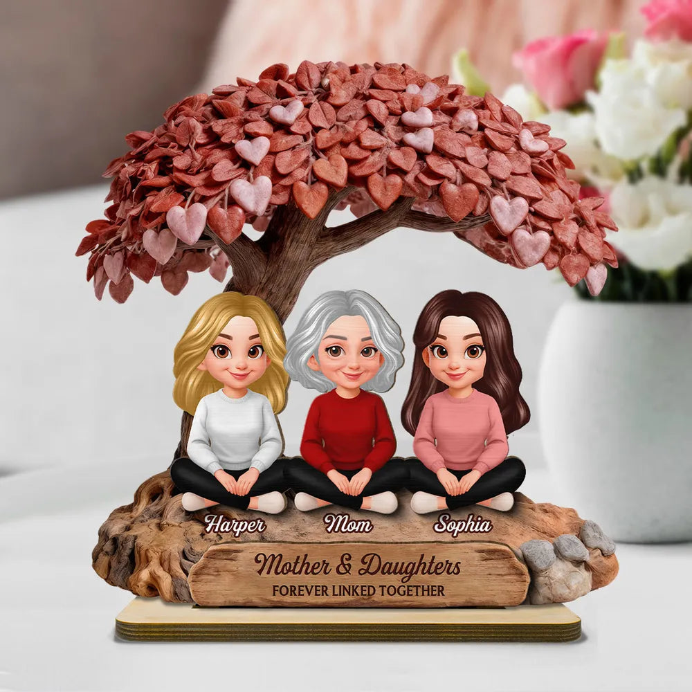 Personalized Family Figurine Tree for Mother & Daughters - Sentimental Gift Plaque MagicInPrints