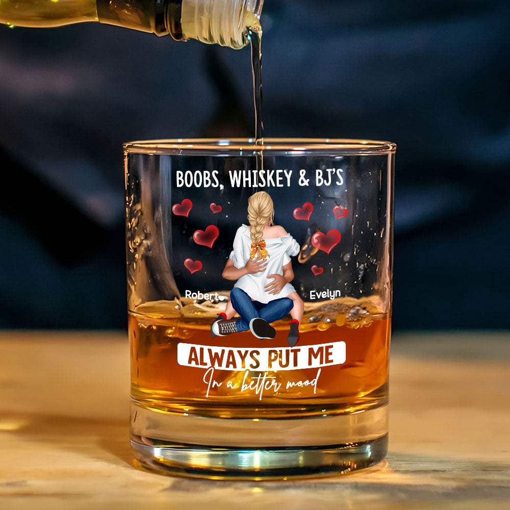 Custom Naughty Couple Whiskey Glass | Unique Valentine's Day Gifts for Couples Whiskey Glass PopCulturePrints