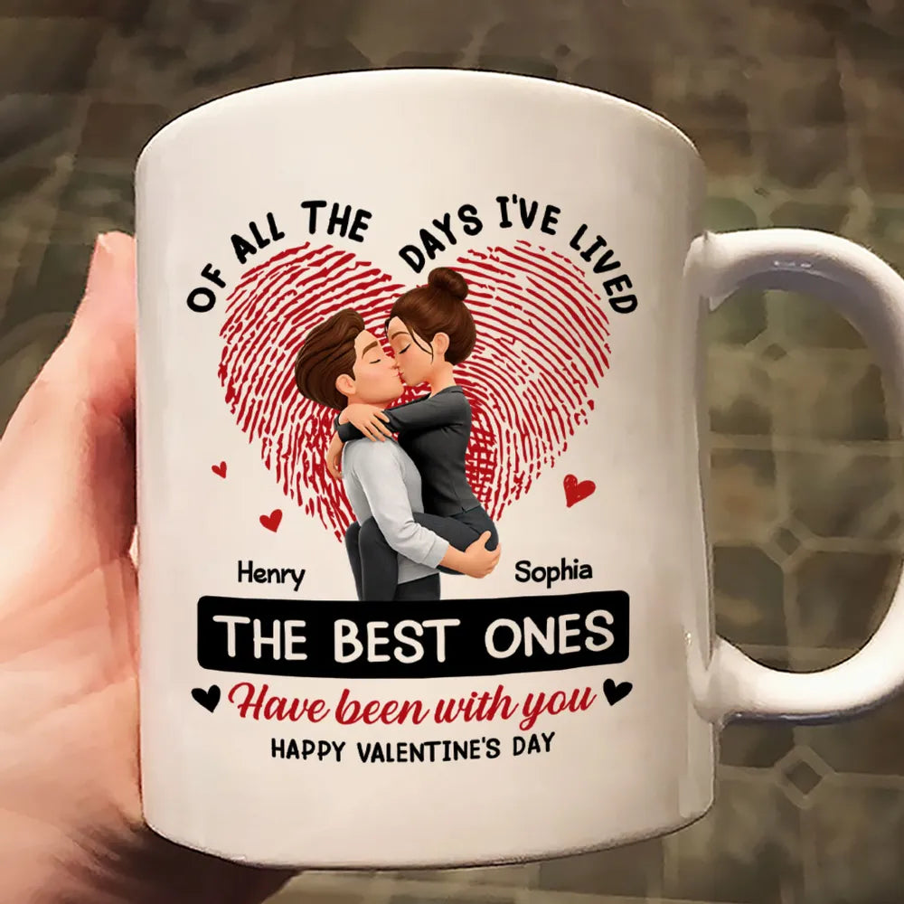 Personalized Romantic Couple Mug for Valentine's Day - Custom Names and Heart Design Cup MagicInPrints
