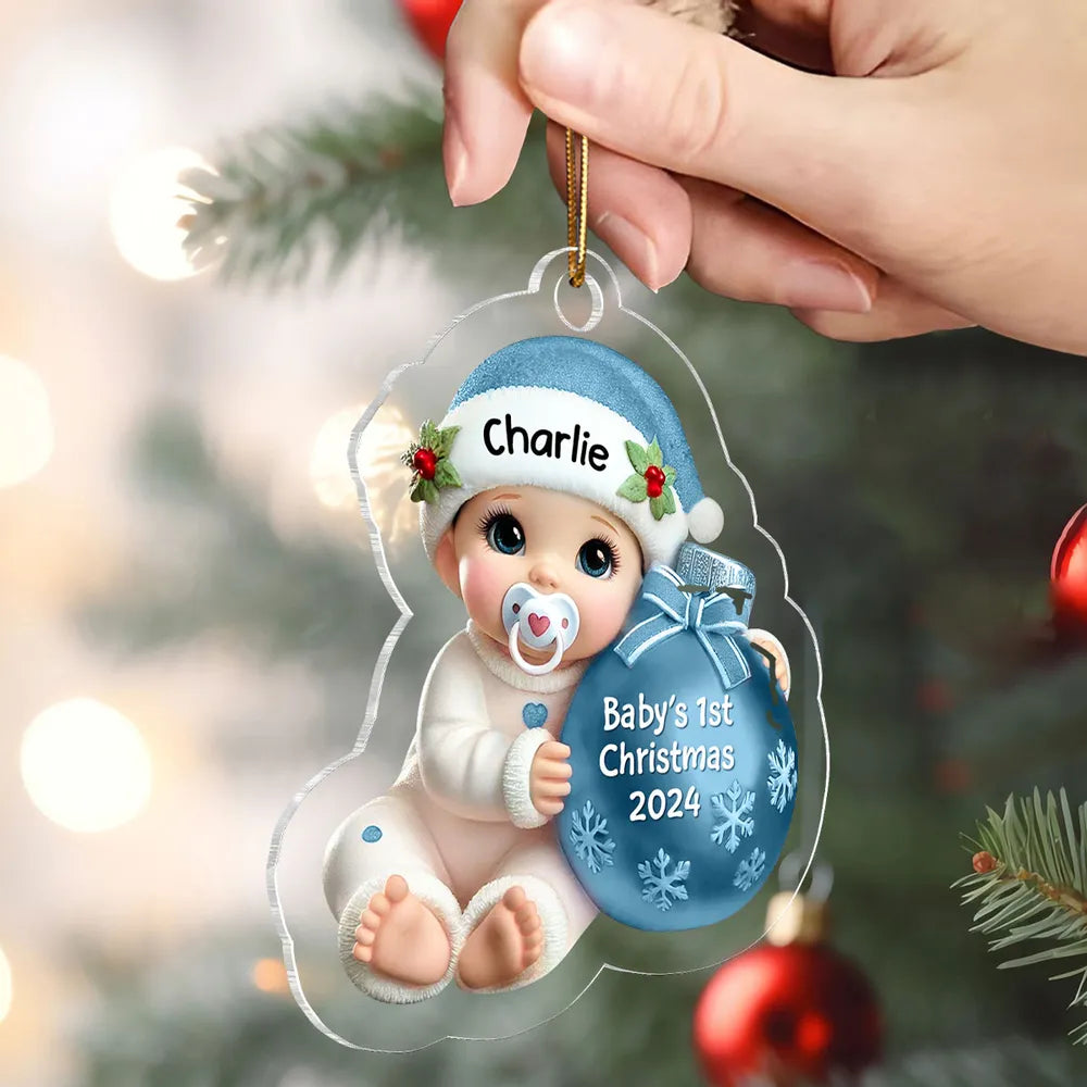 Personalized Baby's First Christmas Ornament 2024 - Custom Name Keepsake Ornament MagicInPrints
