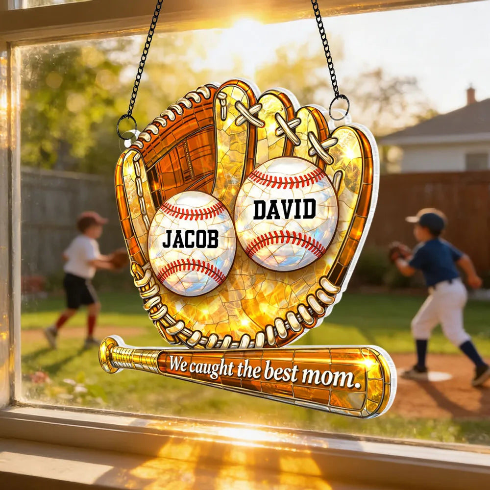 Personalized Baseball Mom Suncatcher Gift - Mother's Day Keepsake Ornament MagicInPrints