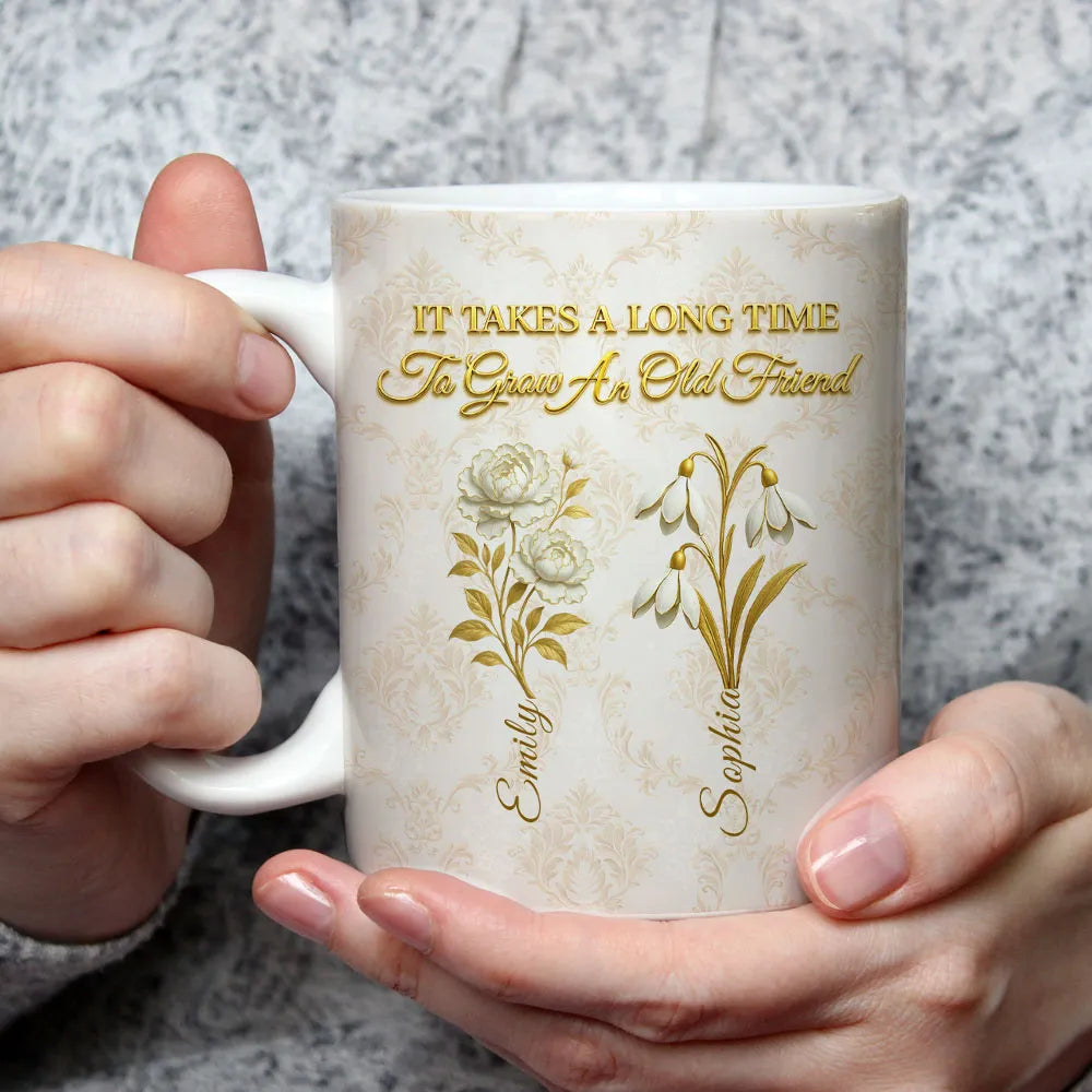 Personalized Friendship Mug for Women - Floral Design with Names - Sentimental Gift Cup MagicInPrints