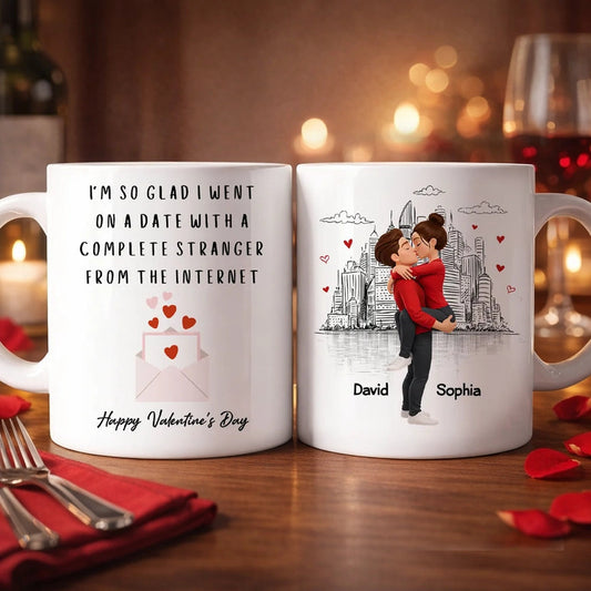 Personalized Couple Mug Set for Valentine's Day - Romantic Gift with Custom Names Cup MagicInPrints
