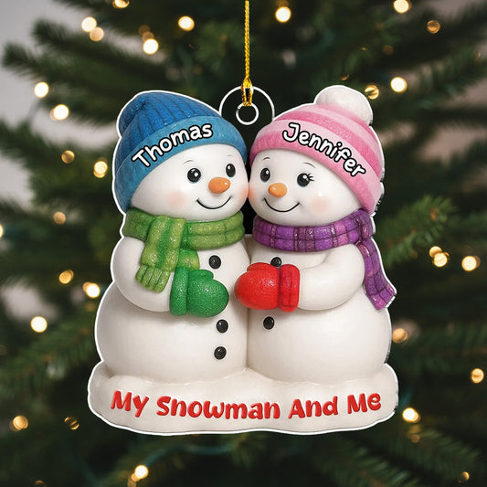 Personalized Snowman Couple Ornament for Christmas - Custom Names Ornament MagicInPrints