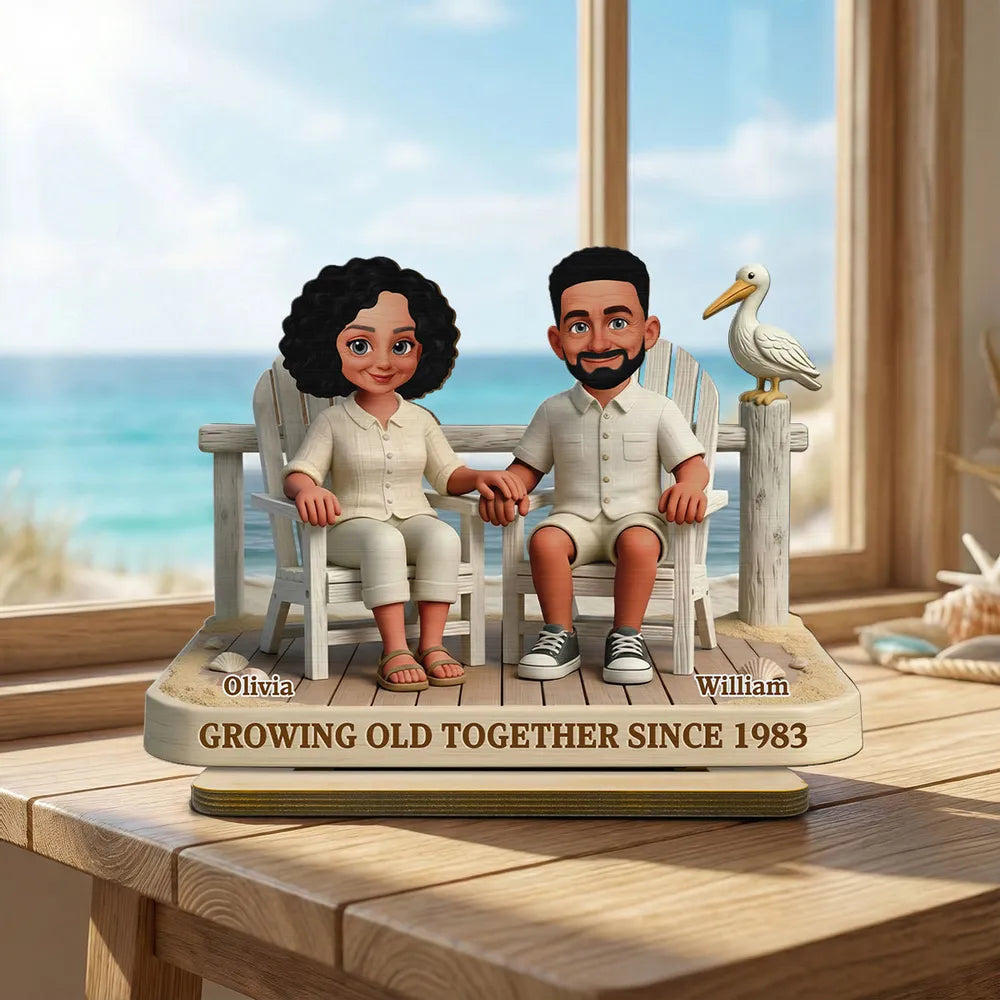 Custom Couple Figurine for Seniors - Anniversary Gift Keepsake Plaque MagicInPrints