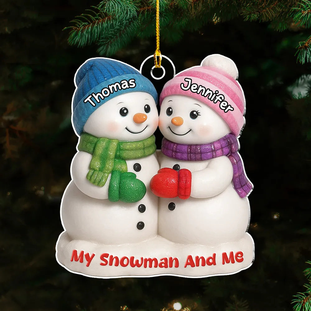 Personalized Snowman Couple Ornament for Christmas - Custom Names Ornament MagicInPrints