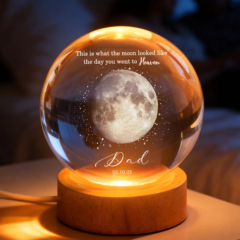 Personalized Moon Lamp Memorial Gift for Dad - Sentimental Keepsake Lamp MagicInPrints
