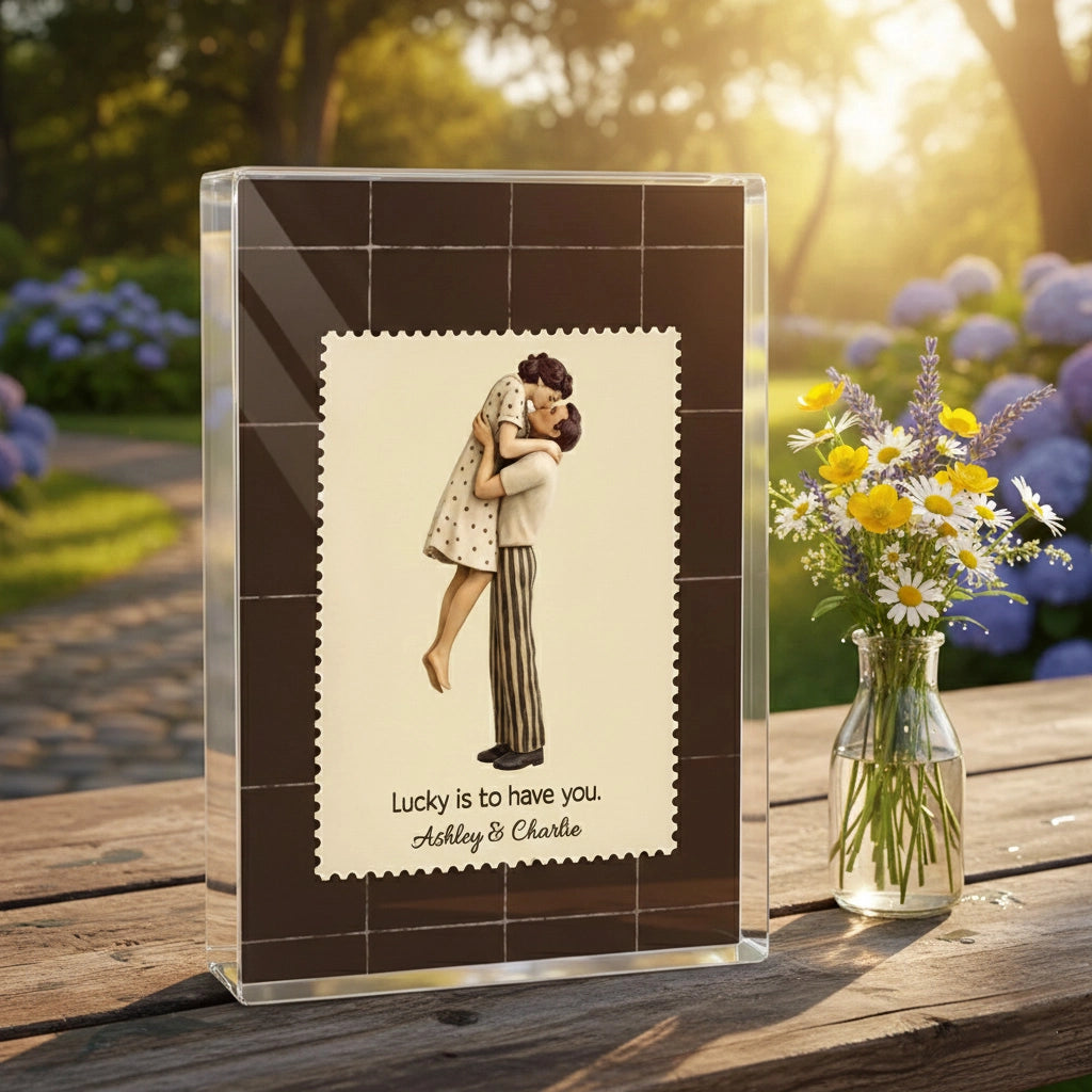 Personalized Romantic Acrylic Block for Couples - Anniversary or Wedding Gift Plaque MagicInPrints
