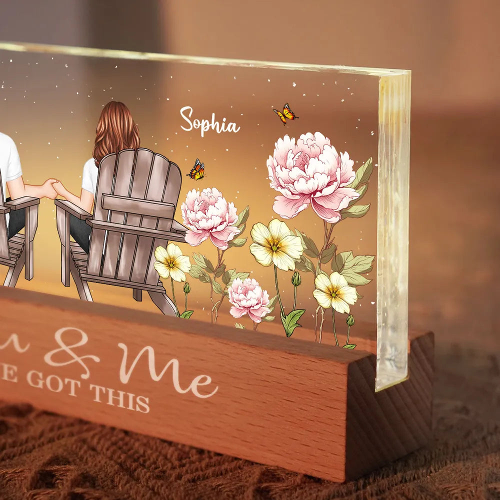 Personalized Romantic LED Lamp for Couples with Floral Design - Anniversary Gift Plaque MagicInPrints