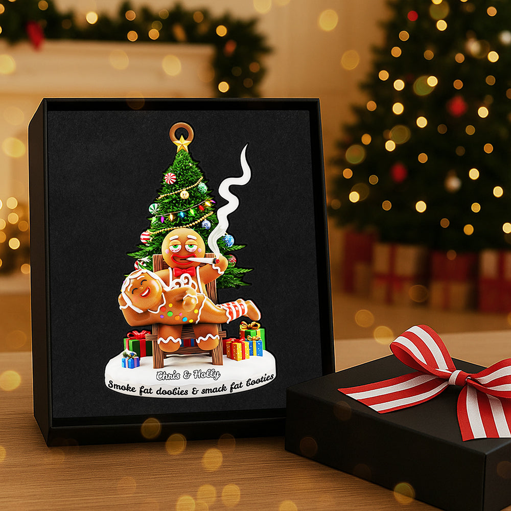 Smoking Gingerbreads Personalized Funny Gifts For Couple Christmas Ornament Ornament MagicInPrints