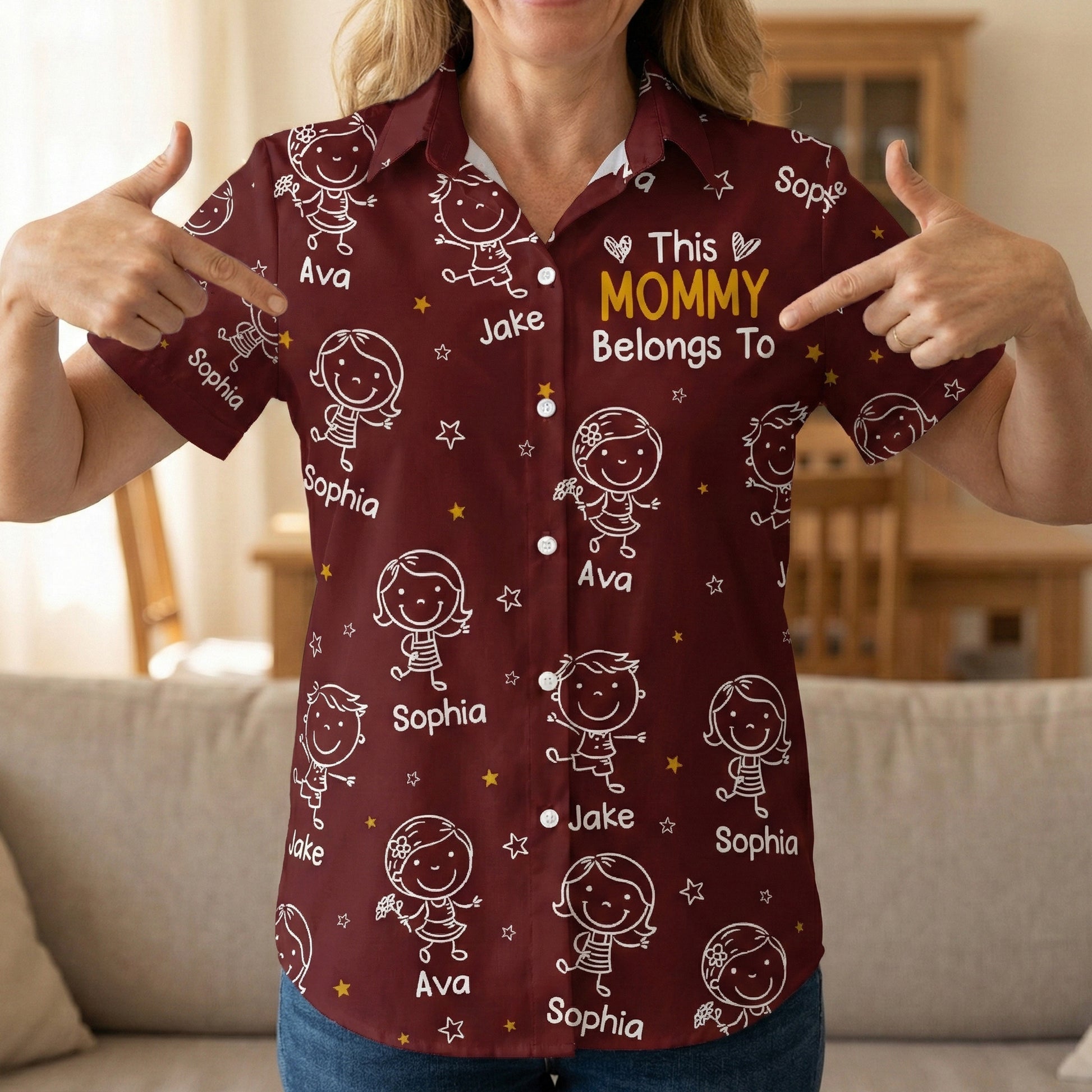 Personalized Women's Shirt for Moms - Custom Names and Cute Design Cloth MagicInPrints
