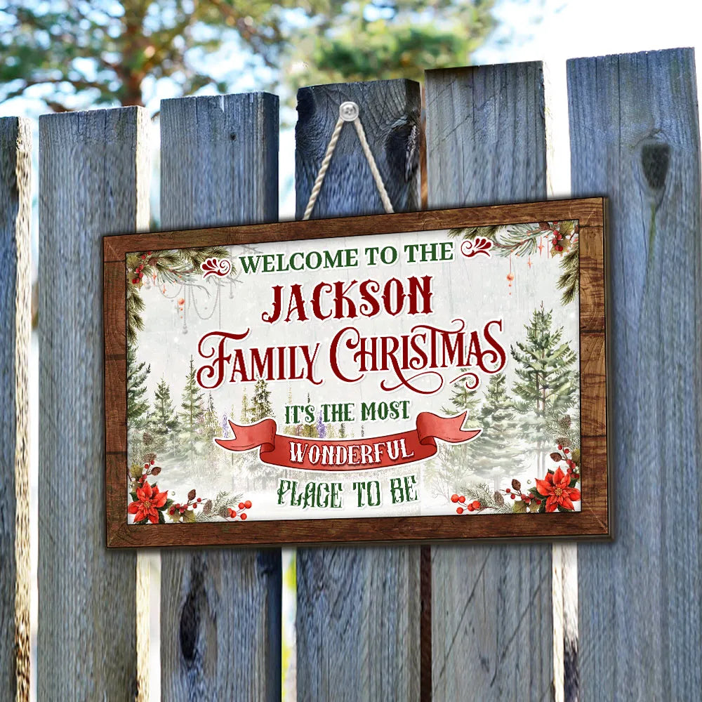 Personalized Family Christmas Sign - Rustic Holiday Decor for Home Sign MagicInPrints