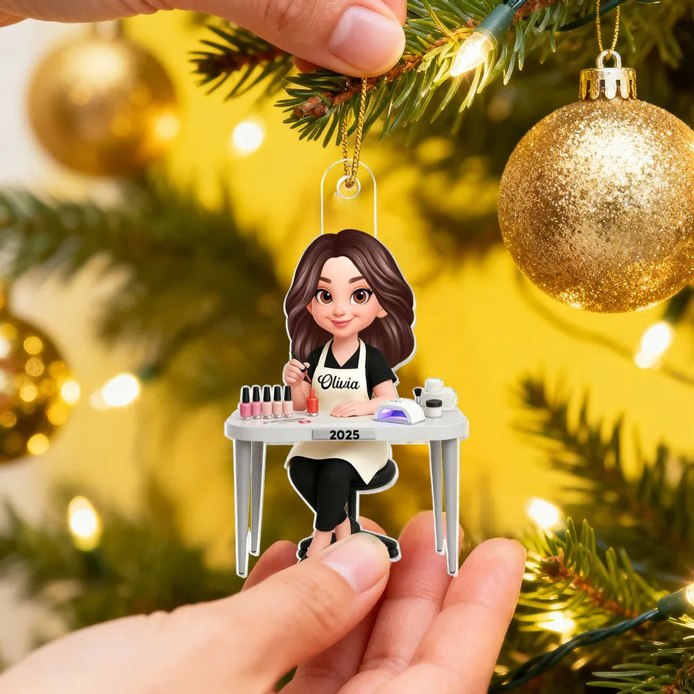 Personalized Nail Technician Ornament for Professionals - Christmas Gift Ornament MagicInPrints