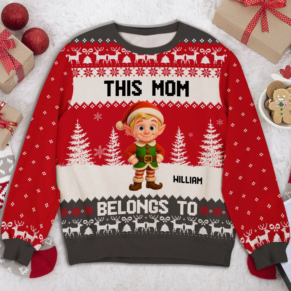 Personalized Christmas Sweater for Nana with Elf Design - Holiday Gift Cloth MagicInPrints