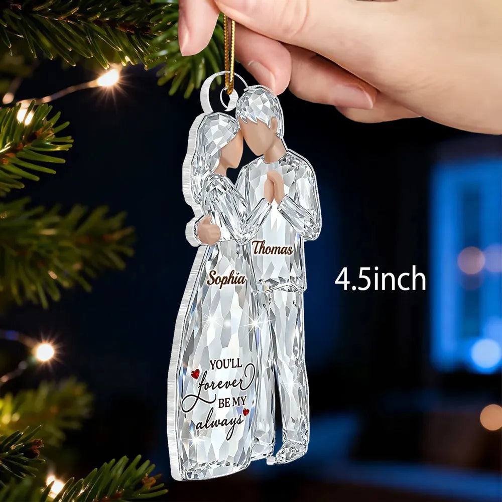 Personalized Crystal Couple Ornament for Couples - Romantic Christmas Keepsake Ornament MagicInPrints
