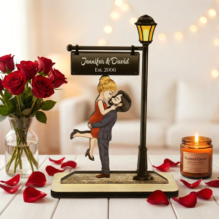 Personalized Romantic Couple Lamp for Anniversary - Custom Names & Date Plaque MagicInPrints