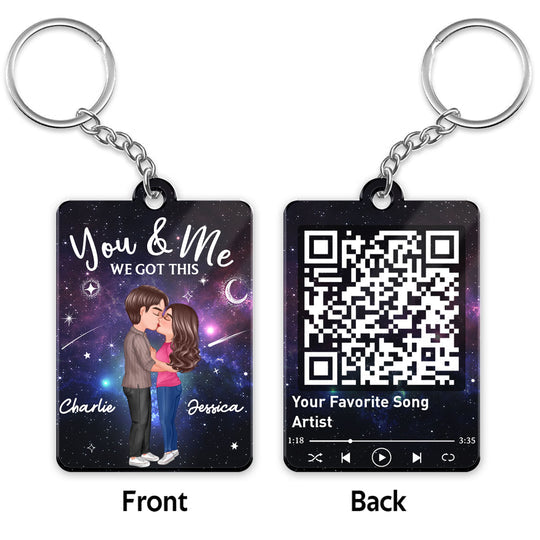 Personalized Couples Keychain with QR Code - Romantic Gift for Anniversaries Keychain MagicInPrints