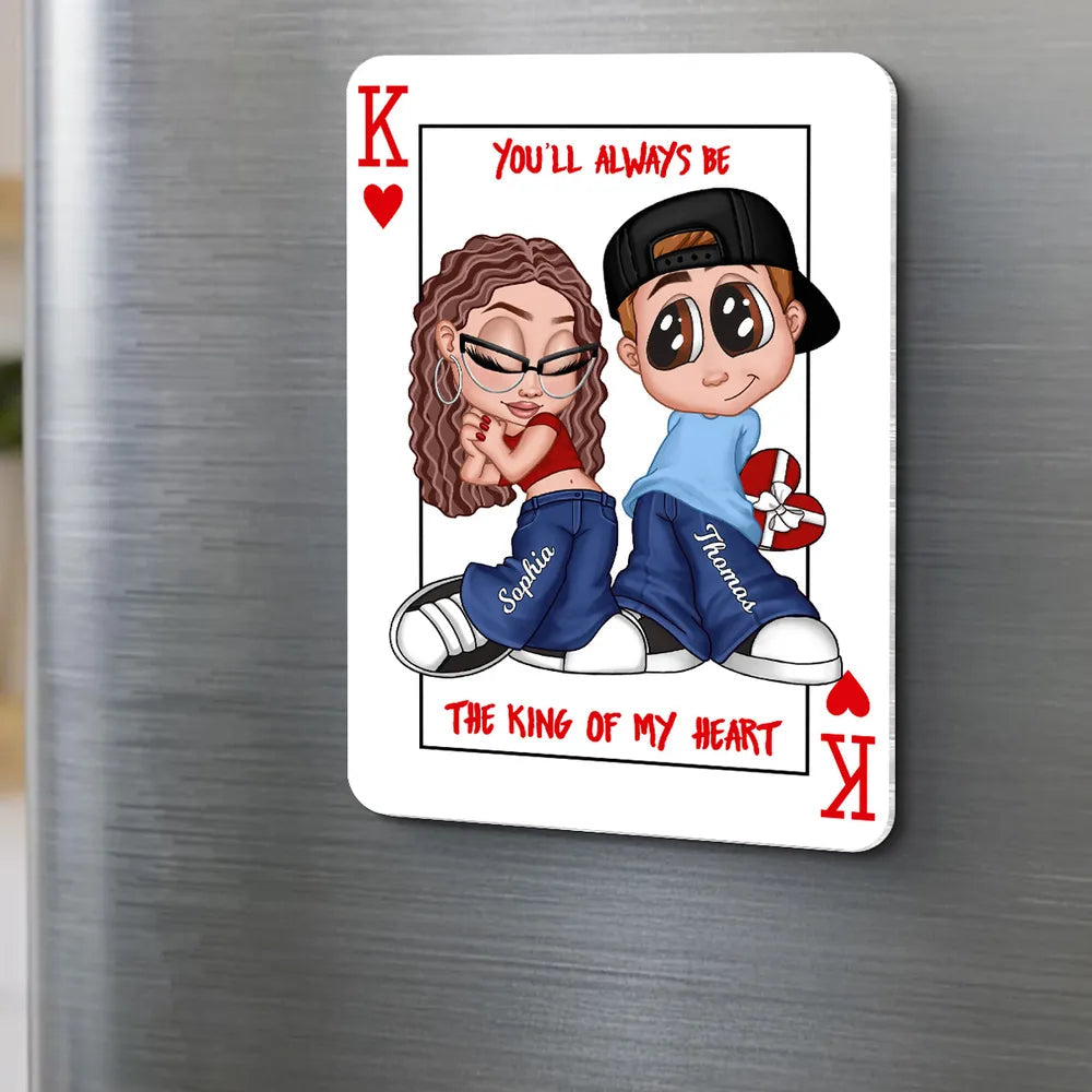 Personalized Couple Cartoon Magnet for Him - Romantic Gift for Anniversary Fridge Magnet MagicInPrints