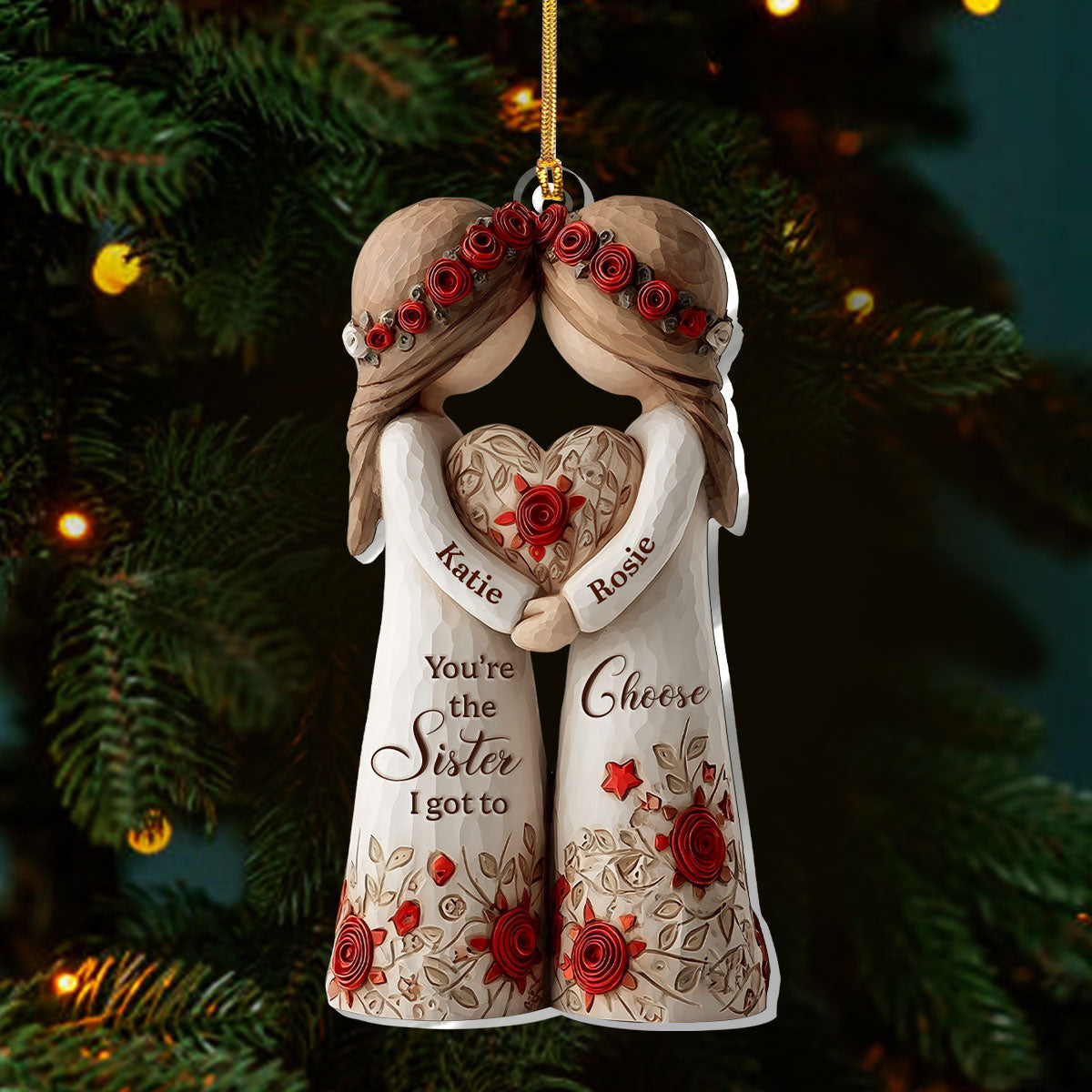 Personalized Sister Ornament for Christmas - Heartfelt Gift for Siblings Ornament MagicInPrints