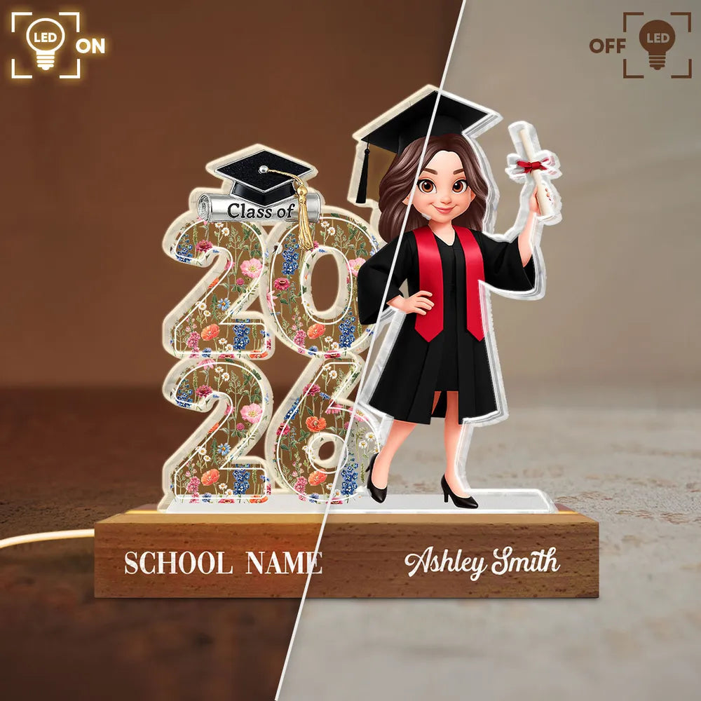 Personalized Graduation Acrylic Plaque for Class of 2026 - Custom School Name and Graduate Plaque MagicInPrints