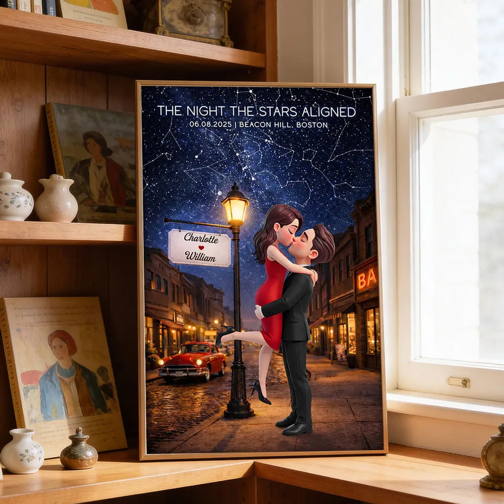 Personalized Romantic Night Sky Art Print for Couples - Anniversary Gift Poster or Canvas MagicInPrints