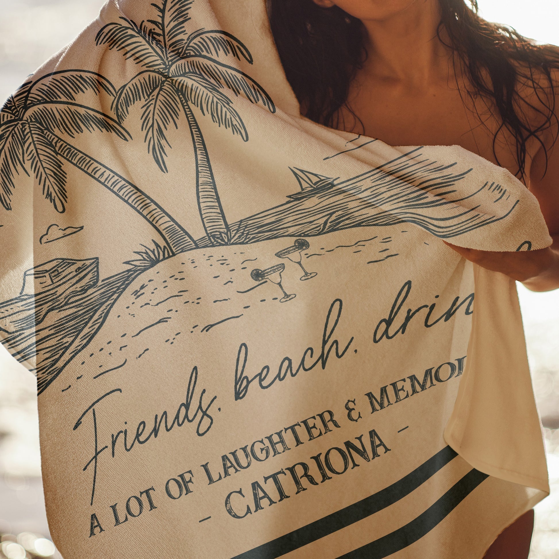 Custom Beach Towels for Friends and Family Trips 2026 - Personalized Vacation Souvenirs Beachwear MagicInPrints
