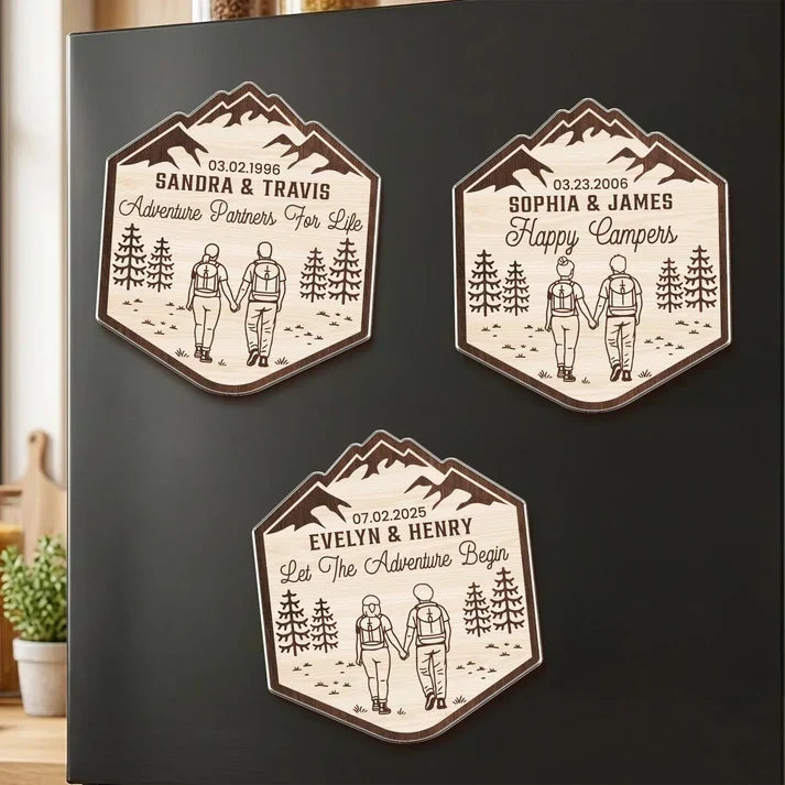 Personalized Acrylic Magnet Adventure Partners Gift for Couples