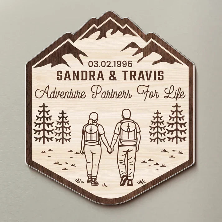 Personalized Acrylic Magnet Adventure Partners Gift for Couples