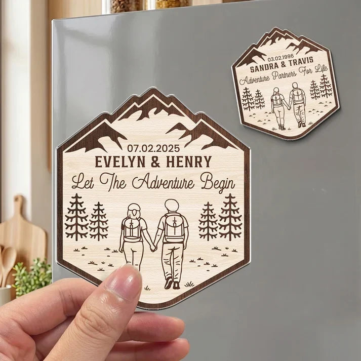 Personalized Acrylic Magnet Adventure Partners Gift for Couples