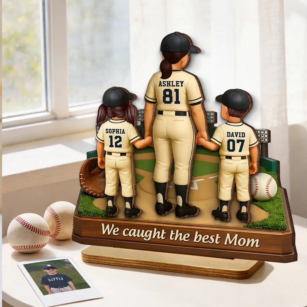 Personalized Baseball Family Figurine for Mom - Mother's Day Gift Plaque MagicInPrints