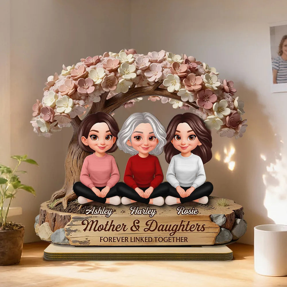 Personalized Mother & Daughters Figurine with Names - Sentimental Family Keepsake Plaque MagicInPrints