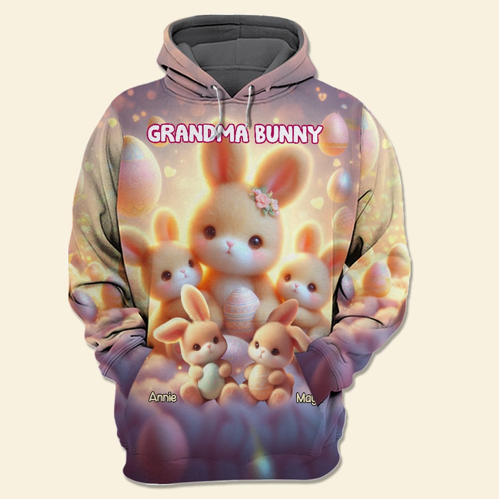 Personalized Grandma Bunny Easter Sweatshirt AOP Products PopCulturePrints