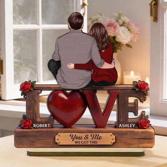 Personalized Couple Wooden Sculpture for Lovers - Romantic Gift Plaque MagicInPrints