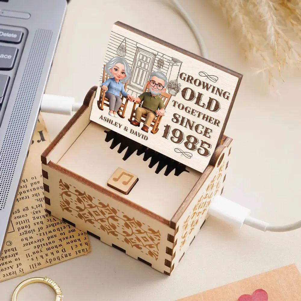 Personalized Wooden Music Box for Couples - Anniversary Gift Since 1985 Plaque MagicInPrints
