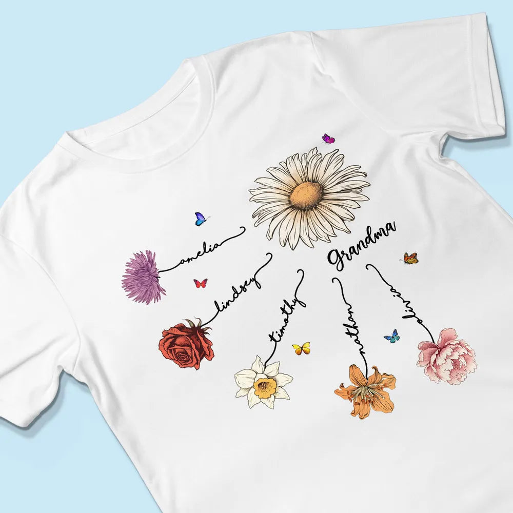 Personalized Family Flower Sweatshirt for Grandma - Sentimental Gift Cloth MagicInPrints