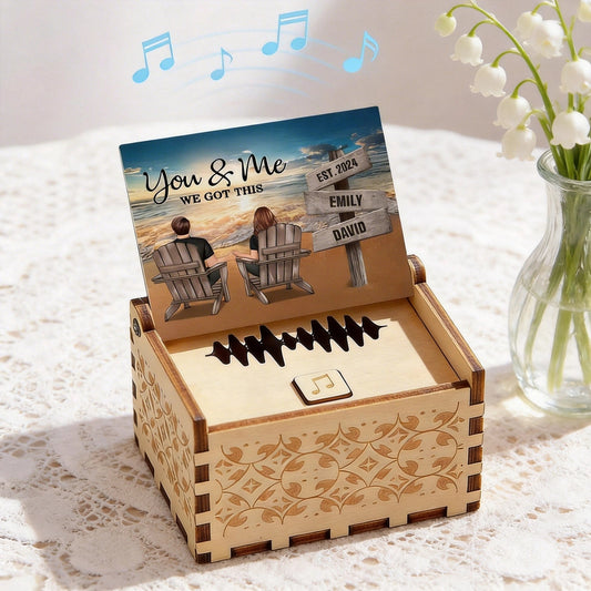 Personalized Music Box for Couples with Custom Names - Anniversary Gift Plaque MagicInPrints