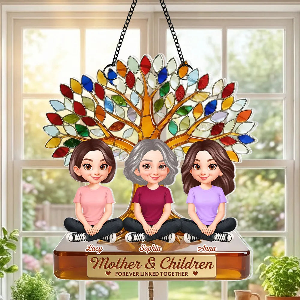 Personalized Family Tree Suncatcher for Mothers - Custom Gift for Mother's Day Ornament MagicInPrints