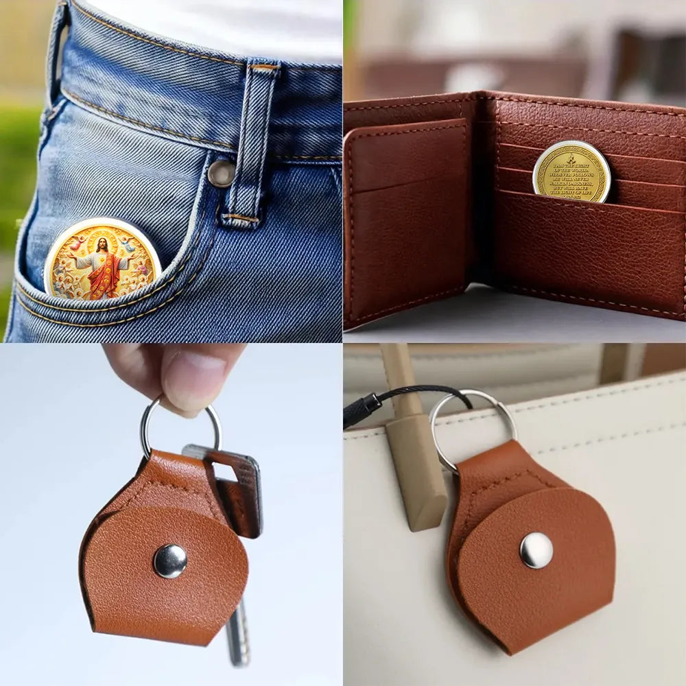 Engraved Religious Coin Keychain for Christians - Inspirational Gift Keychain MagicInPrints