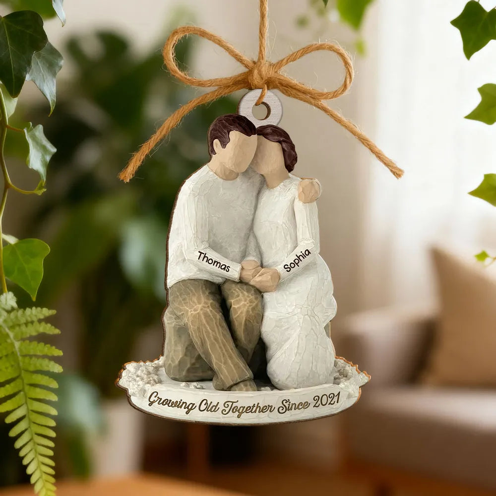 Personalized Couple Ornament for Anniversary - Growing Old Together Keepsake Ornament MagicInPrints