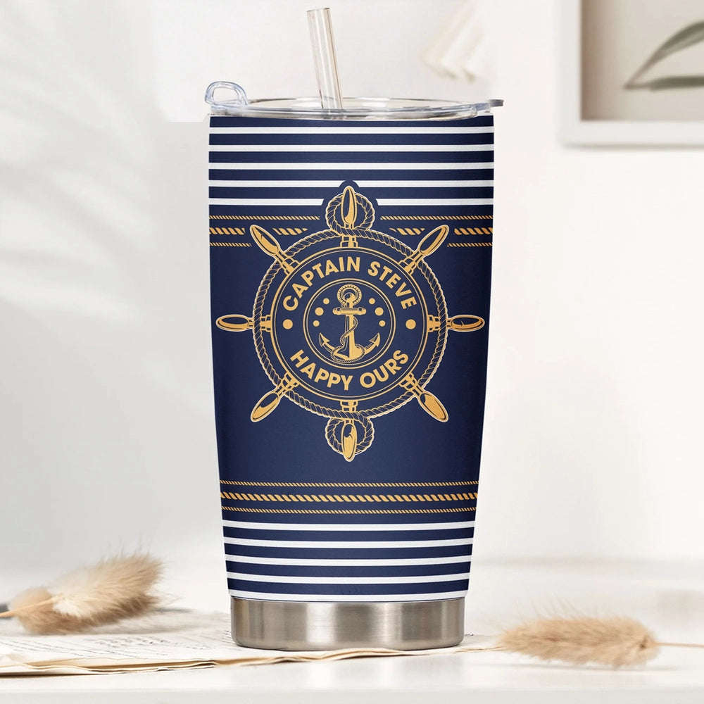 Personalized Nautical Tumbler for Boating Enthusiasts - Custom Captain Gift Cup MagicInPrints