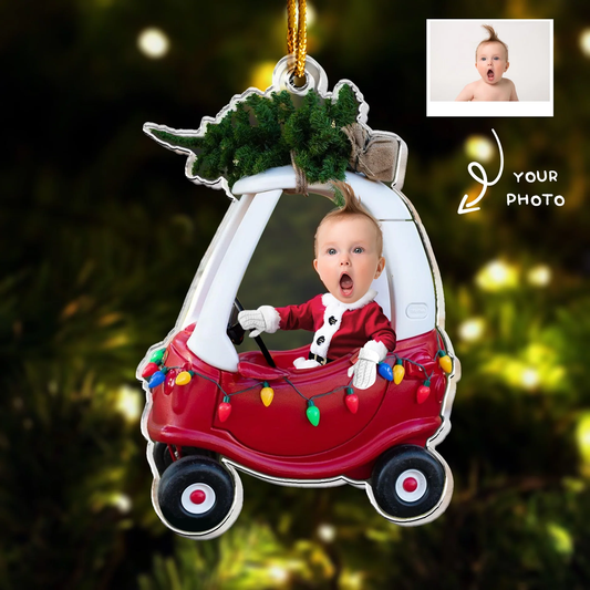 Custom Baby Photo Christmas Ornament - Personalized Holiday Keepsake Ornament MagicInPrints